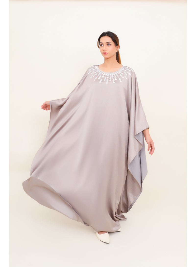 Obaha Wide jalabiya with embroidery - Image 3